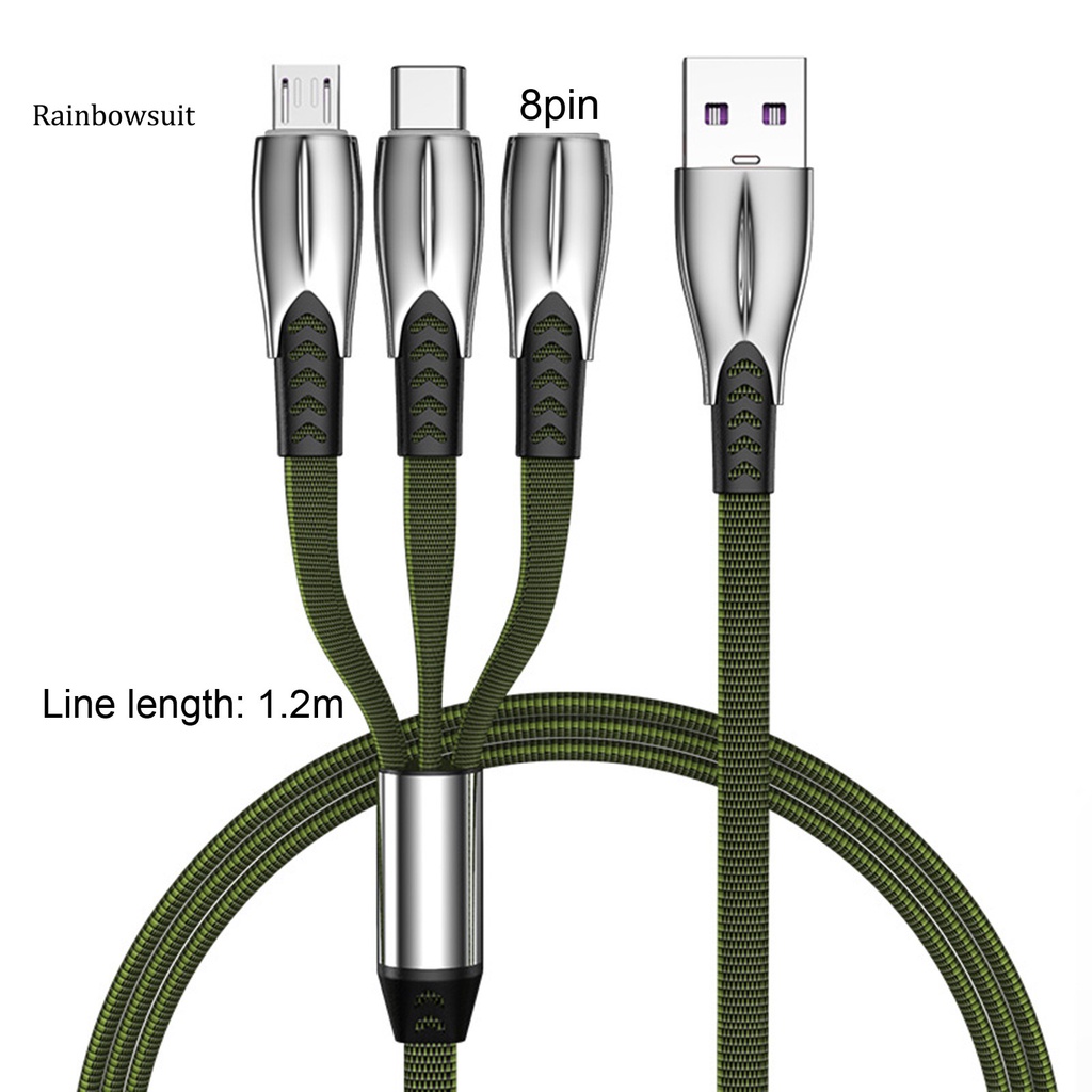 Dây Cáp Sạc Truyền Dữ Liệu Micro Usb Loại C 8pin Dài 1.2m Cho Điện Thoại