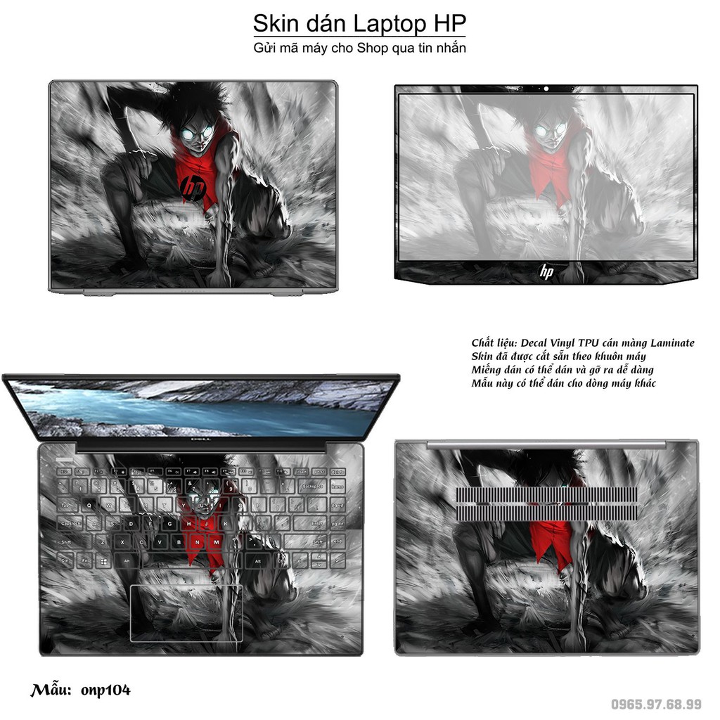 Skin dán Laptop HP in hình One Piece _nhiều mẫu 10 (inbox mã máy cho Shop)