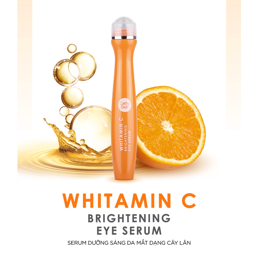 Cây lăn mắt dưỡng trắng da mờ thâm Cathy Doll Whitamin C Brightening Eye Serum 15ml