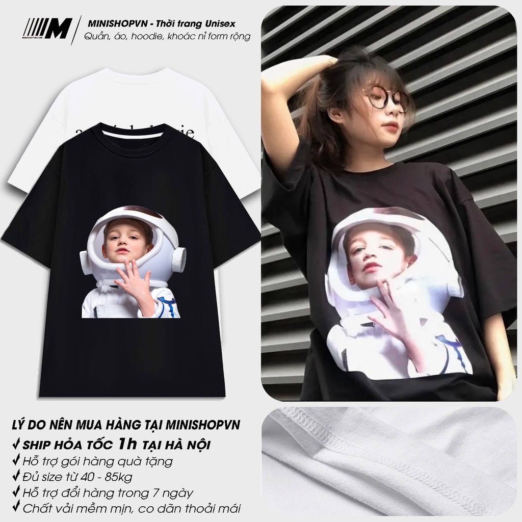 Áo Thun Baby Face 12 mẫu mới,Em Bé Phi Hành Gia, Em Bé Xà Phòng, Cậu Bé Donut vải su mỏng, giá rẻ, form rộng MinishopVN