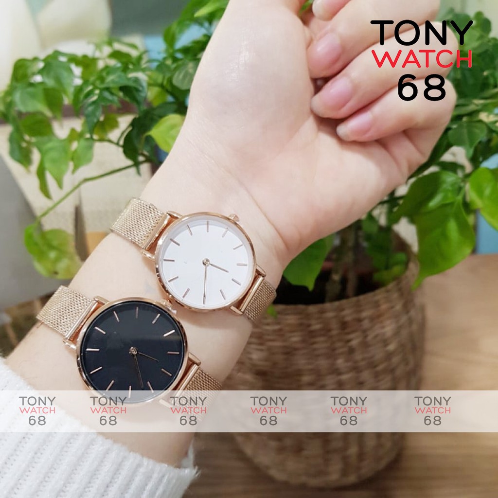 Đồng hồ nữ dây kim loại vàng hồng size 26mm chính hãng Tony Watch 68 | BigBuy360 - bigbuy360.vn