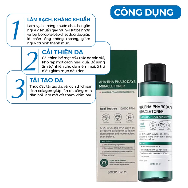 Nước hoa hồng dưỡng da và giảm mụn AHA BHA PHA 30 Days 150ml [ Cam Kết Chính Hãng Hàn Quốc ]