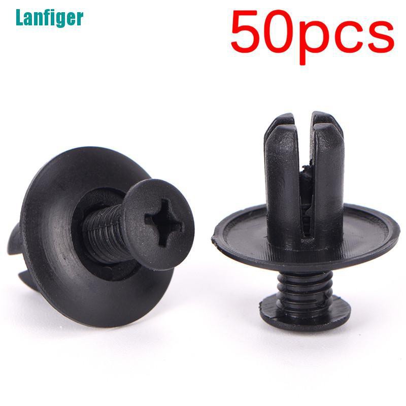 FENDER Set 50 Đinh Tán Nhựa Màu Đen 8mm Chuyên Dụng Cho Xe Hơi