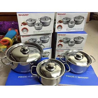 BỘ BA NỒI INOX SHARPL