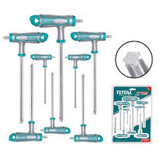 THHW8083 T10-T50 Bộ 8 chìa lục giác tay cầm chữ T đầu hoa thị TOTAL