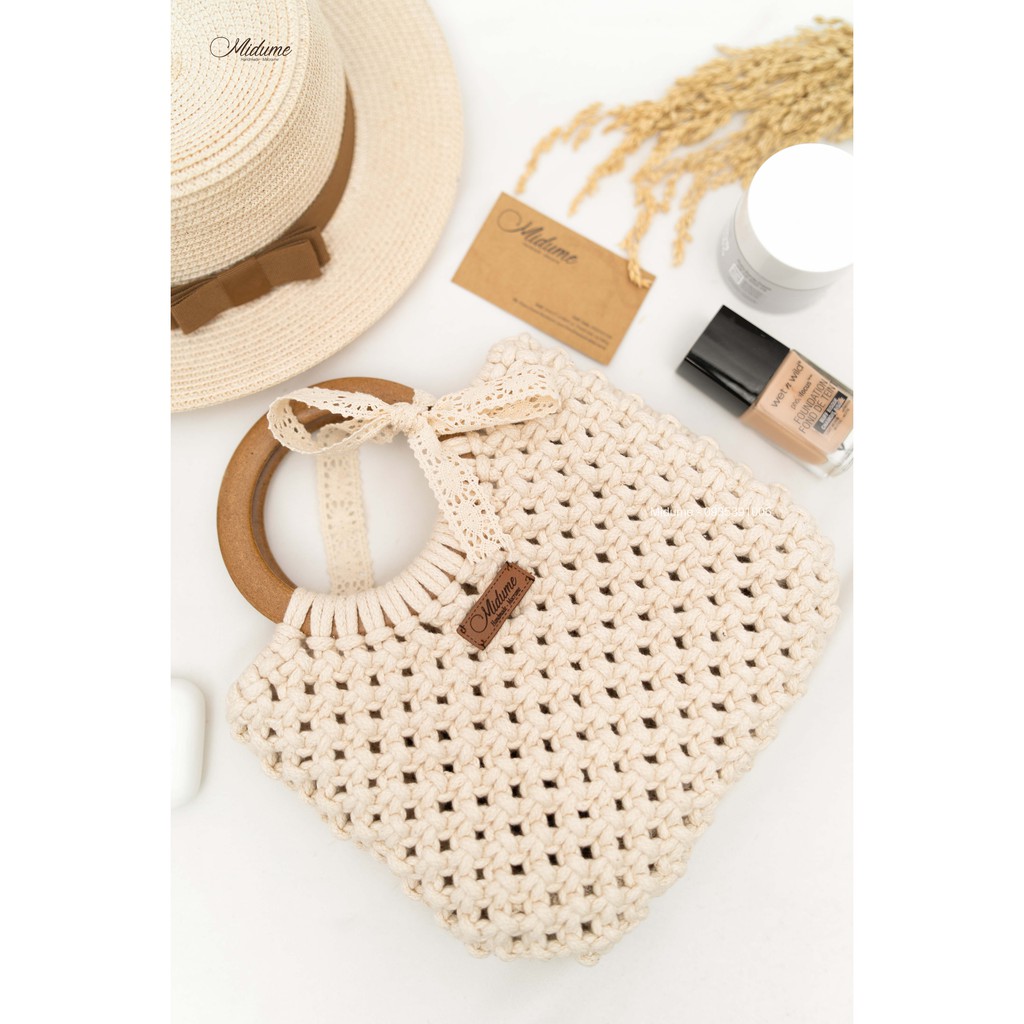 Cặp qoai gỗ làm túi xách Macrame, quai gỗ làm túi, phụ kiện làm túi