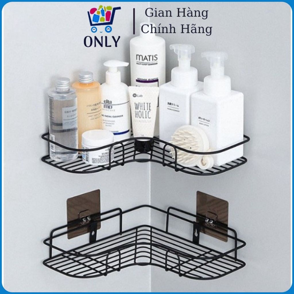 Kệ Góc Nhà Tắm, Nhà Bếp, Kệ Dán Tường Phun Sơn Tĩnh Điện, Siêu Dính Chịu Lực Tốt, Tiện Dụng Only Store