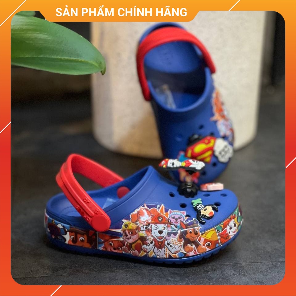 Giày Dép Trẻ Em Cross Band Paw Patrol Clog Chính Hãng Size 24 Đến 35 - Tặng 6 Jibbizt - Sấu Vui Vẻ