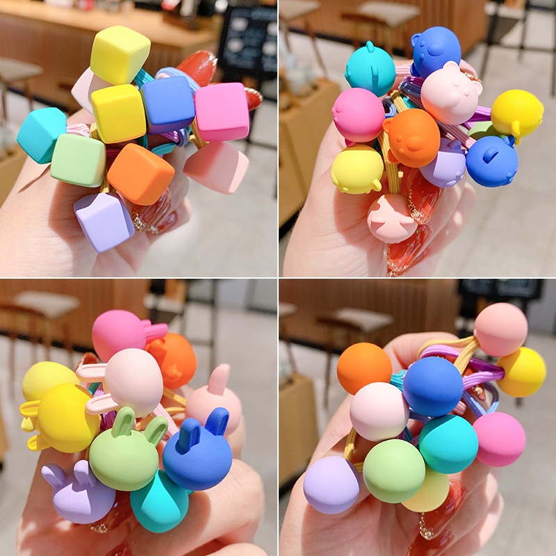 [Bộ 10] Dây Buộc Tóc Dây Cột Tóc Hàn Quốc Màu Kẹo Phụ Kiện Thời Trang Cho Bé AB072