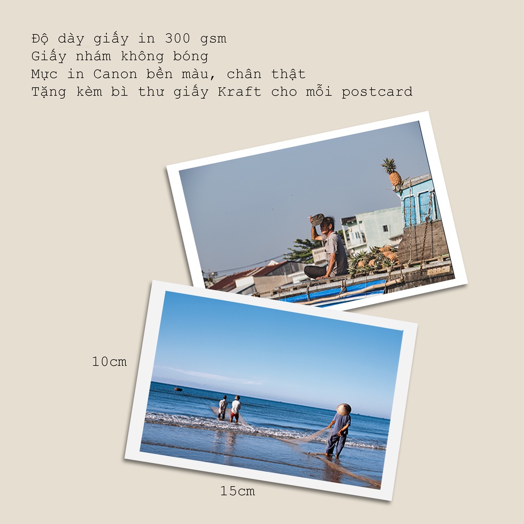 Postcard, Thiệp trang trí, quà tặng lựu niệm chủ đề  Việt Nam - P3, Tặng kèm bì thư giấy Kraft