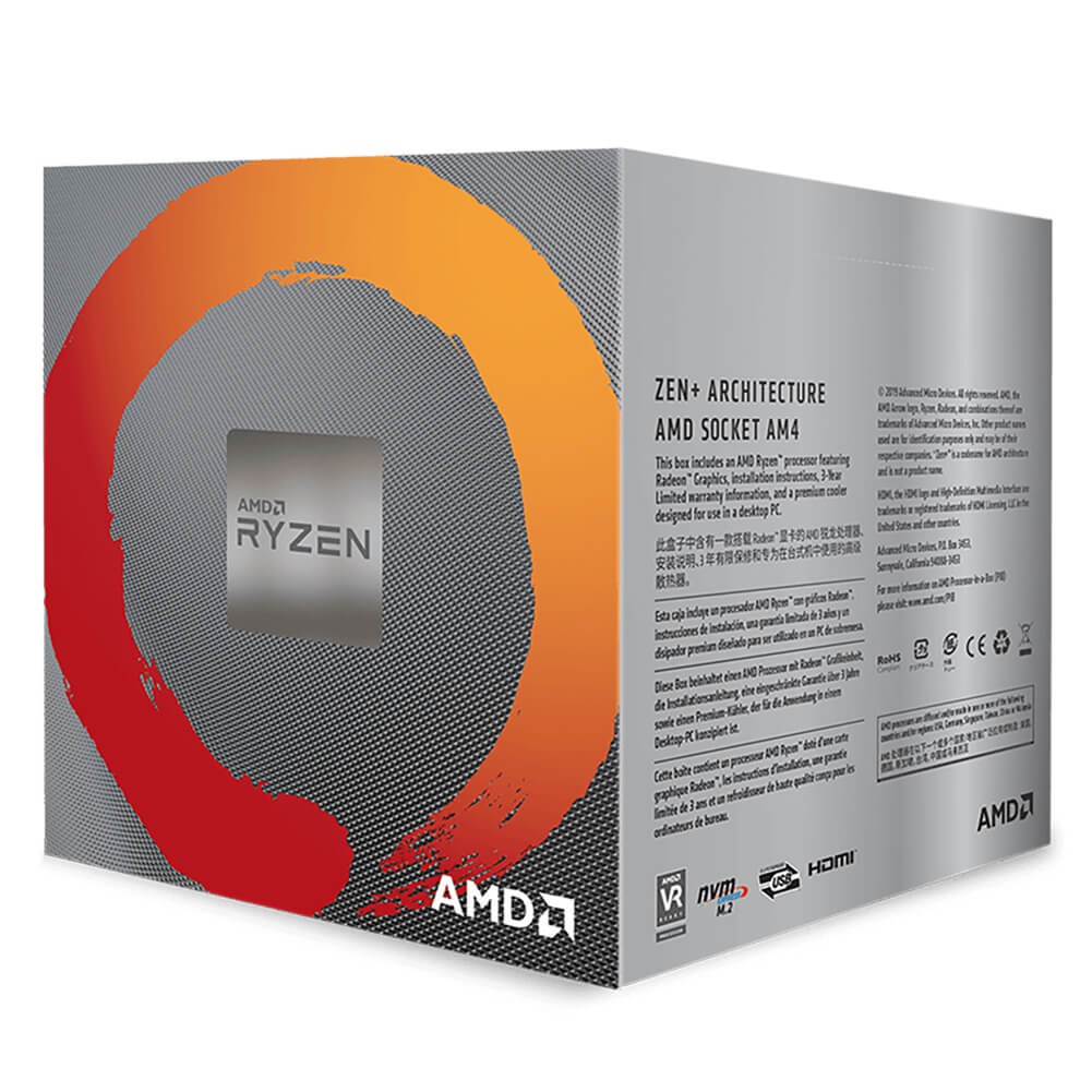 CPU AMD Ryzen 5 3400G Hàng Box Chính Hãng(có sẵn Fan Zin) - Bảo hành 36 tháng