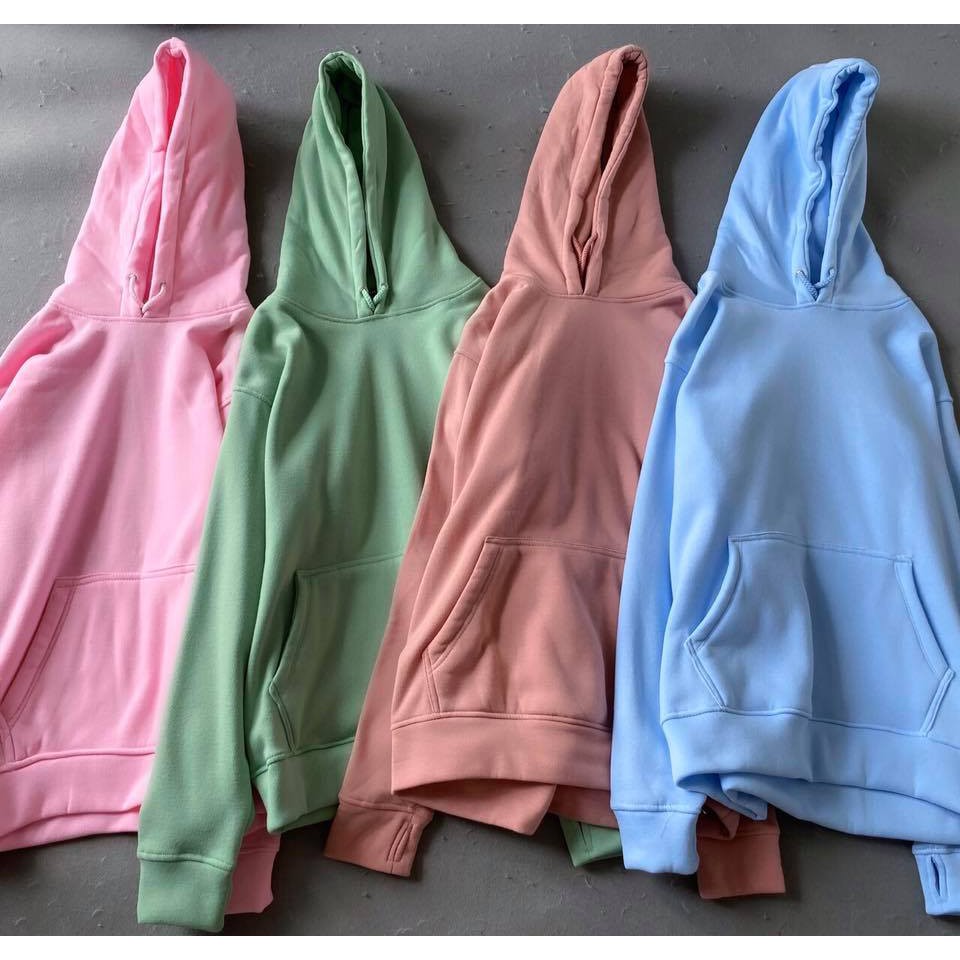 Áo Khoác Hoodie Trơn Ulzzang Unisex Màu Xanh Đậu Chất Nỉ Bông Cao Cấp Dáng Rộng Nam Nữ - MM