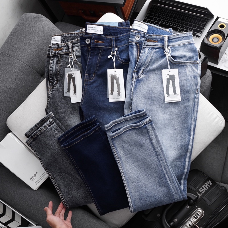 Quần jean nam màu xám bạc co giãn thời trang vnxk cao cấp dáng slimfit | BigBuy360 - bigbuy360.vn