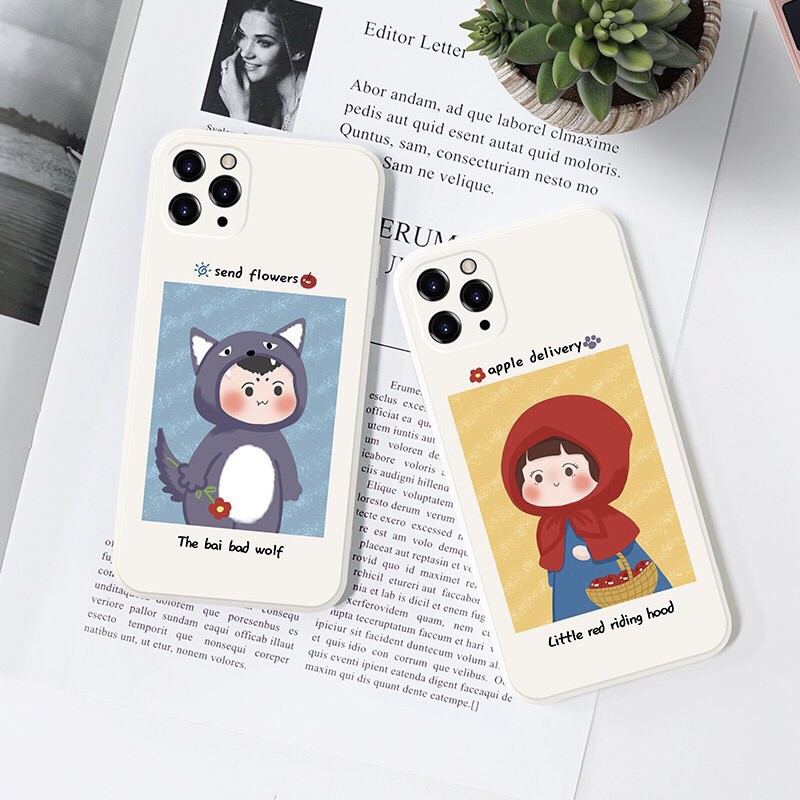 Ốp Lưng iPhone Ốp Đôi Dẻo Chống Sốc Đôi Sói - Bé Khăn Đỏ Iphone 6 6s 6plus 6splus 7plus 8plus x xs xsmax 11 promax 12pro | BigBuy360 - bigbuy360.vn
