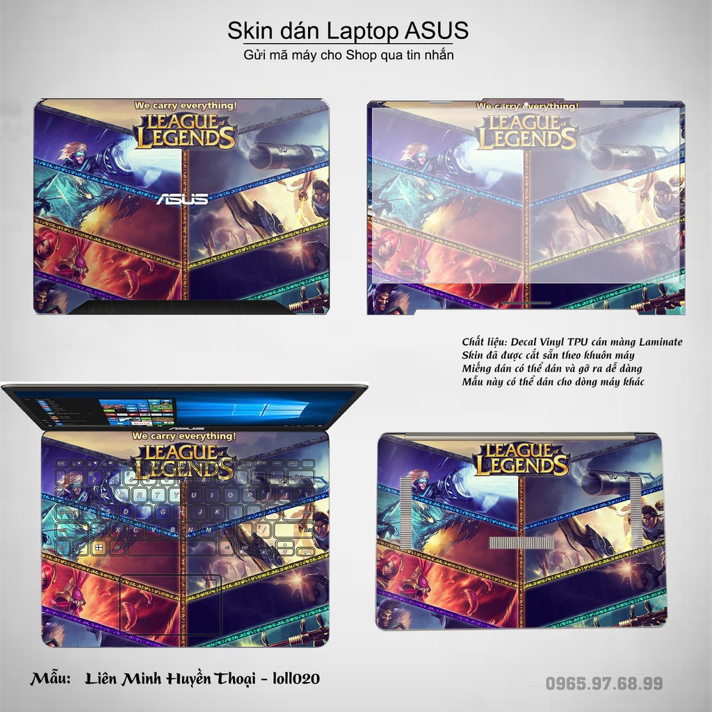 Skin dán Laptop Asus in hình Liên Minh Huyền Thoại _nhiều mẫu 2 (inbox mã máy cho Shop)