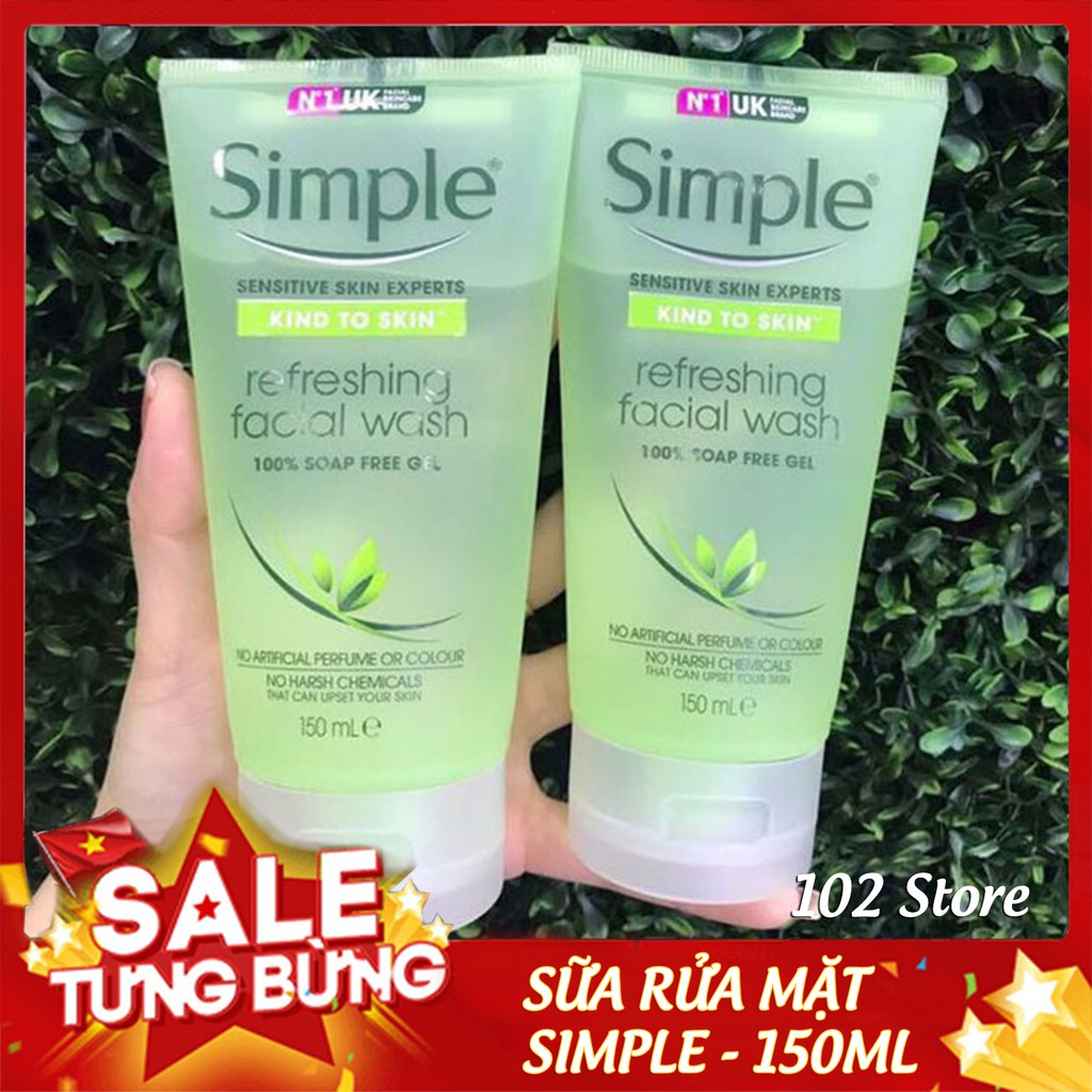 Sữa rửa mặt simple - 150ml Gel kind to skin Bill 4