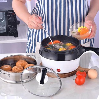 Nồi lẩu mini đa năng kèm giá hấp size 18cm