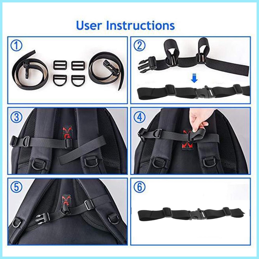 Dây Đeo Ba Lô Bằng Polyester Màu Đen Chống Trượt Có Thể Điều Chỉnh