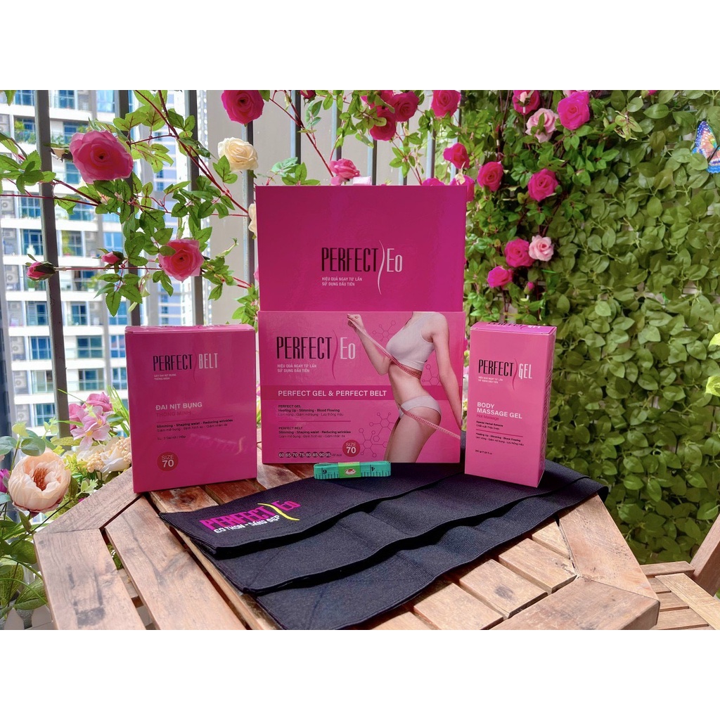 Đai nịt bụng giảm mỡ sau sinh perfect eo giảm mỡ nhanh chóng an toàn hiệu quả gồm đai,gel tan mỡ và thước dây