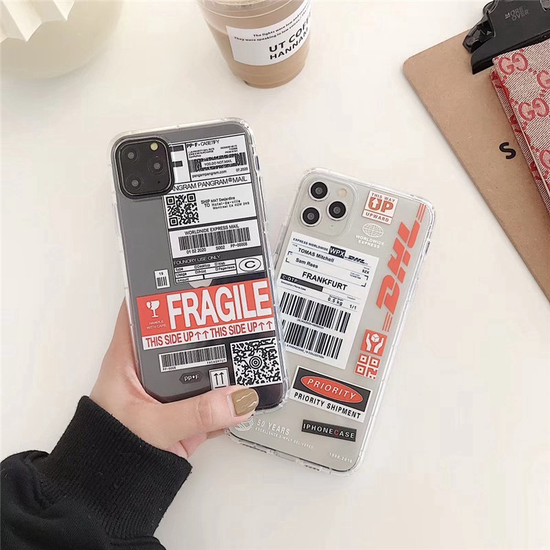 Ốp điện thoại mã QR nhãn hiệu chuyển phát nhanh DHL sang trọng cho IPHONE 11 PRO MAX XS MAX 6S 7 8 PLUS