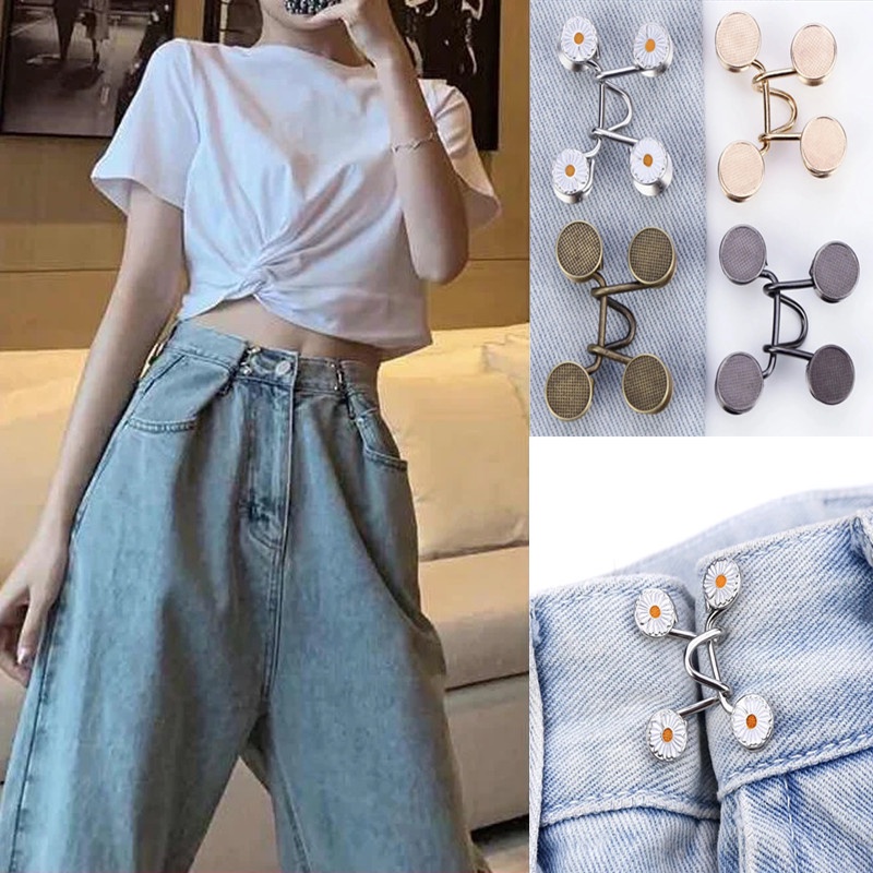 No Thắt Lưng Không Cần Đóng Đinh Có Thể Tháo Rời Cho Quần Jean Nam Và Nữ Kéo Dài Cỡ Lớn Để Điều Chỉnh Nút Kim Loại Cocojeelry