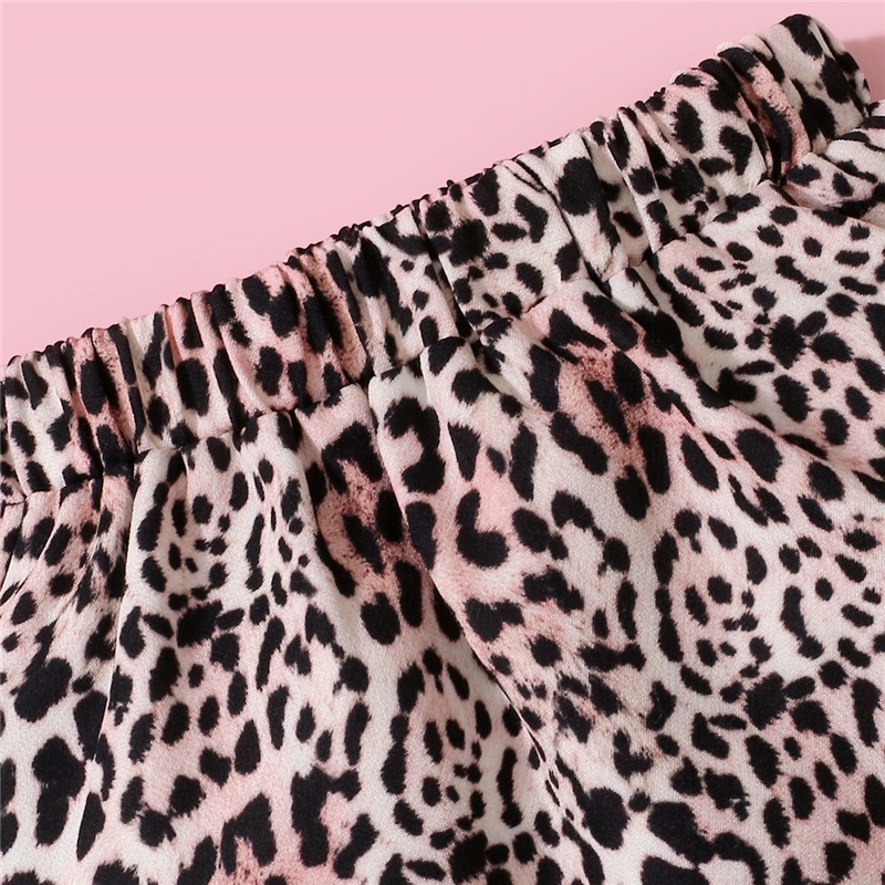 Bộ 2 áo hai dây + chân váy Mikrdoo in họa tiết da báo cho bé 0-18 tháng