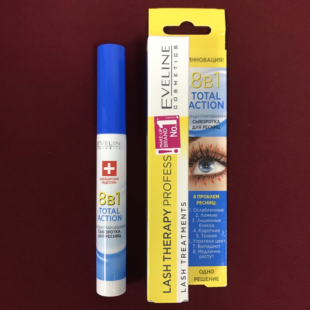 Huyết Thanh Dưỡng Mi EVELINE 8in1 Total Action Lash Therapy Professional Ba Lan 10ml