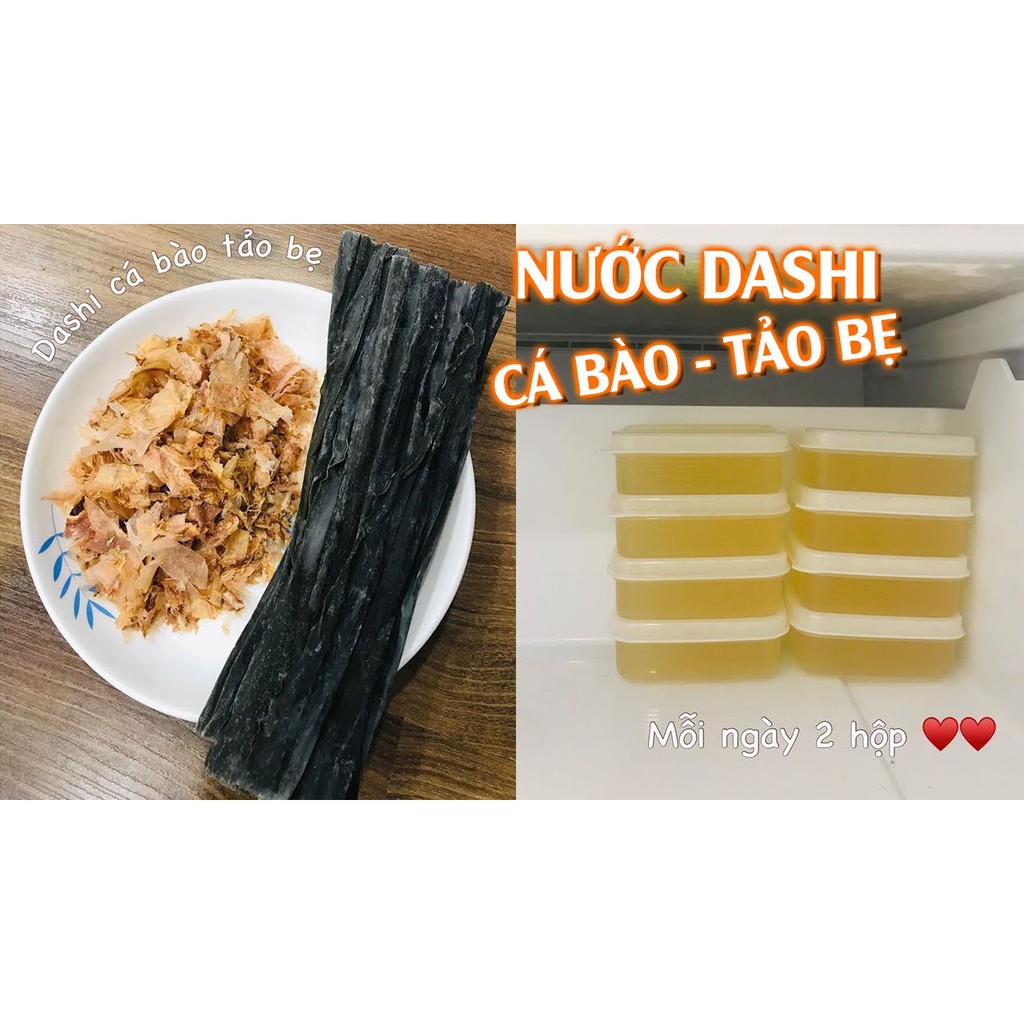 Cá bào tảo bẹ nấu nước dùng dashi cho bé tách nhỏ