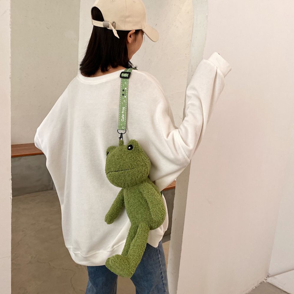 Túi đeo chéo kiểu ếch nhồi bông dễ thương dành cho nữ