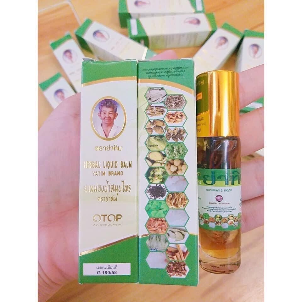 Dầu Nóng Thảo Dược OTOP Thailand - Dầu lăn 22 Vị Thảo Dược Herbal Liquid Balm Puya Brand Thái Lan 8mL
