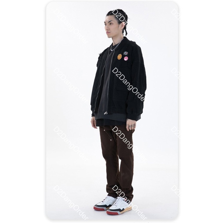 "ÁO BOMBER DENIM BÓNG CHÀY "LOGO KẸP BLACKAIR" VARSITY JACKET 2 MÀU [HÀNG ORDER - FULL BAG BILL]"