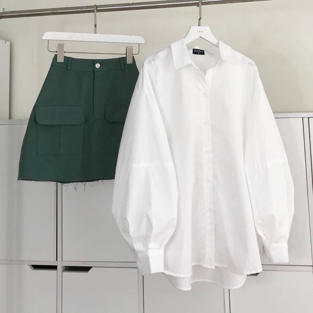 Áo Sơ Mi Trắng Nữ ODAY Form Rộng JEM CLOSET Thiết Kế Basic Đơn Giản 10254