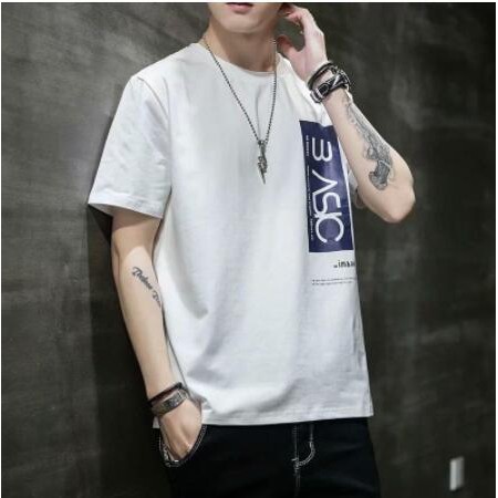 Áo thun tay ngắn in họa tiết phong cách Hàn Quốc cá tính cho nam | BigBuy360 - bigbuy360.vn