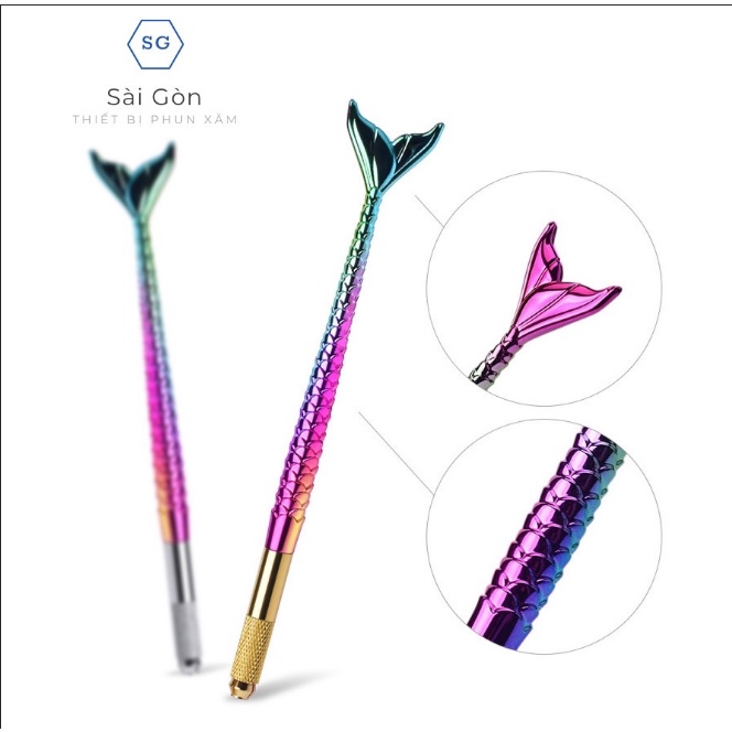 Cán Điêu Khắc Lông Mày Đuôi Cá, Cán Khắc Nàng Tiên Cá Siêu Sang Chảnh