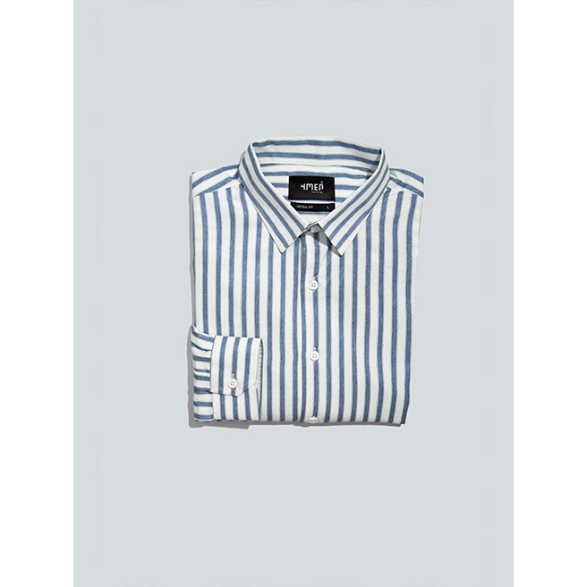 Áo sơ mi nam kẻ sọc 4MEN SM067 dài tay, cổ Đức, vải Oxford và Cotton mềm, nhẹ, bền, thoáng mát | BigBuy360 - bigbuy360.vn
