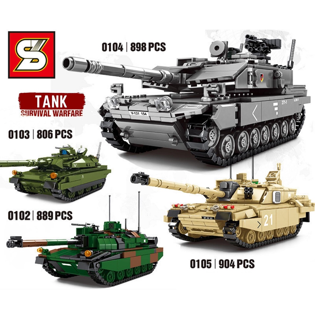 Lego xe tăng quân sự cao cấp cỡ lớn giá rẻ, đồ chơi lắp ráp mô hình thông minh cho bé BOBIKID LG04