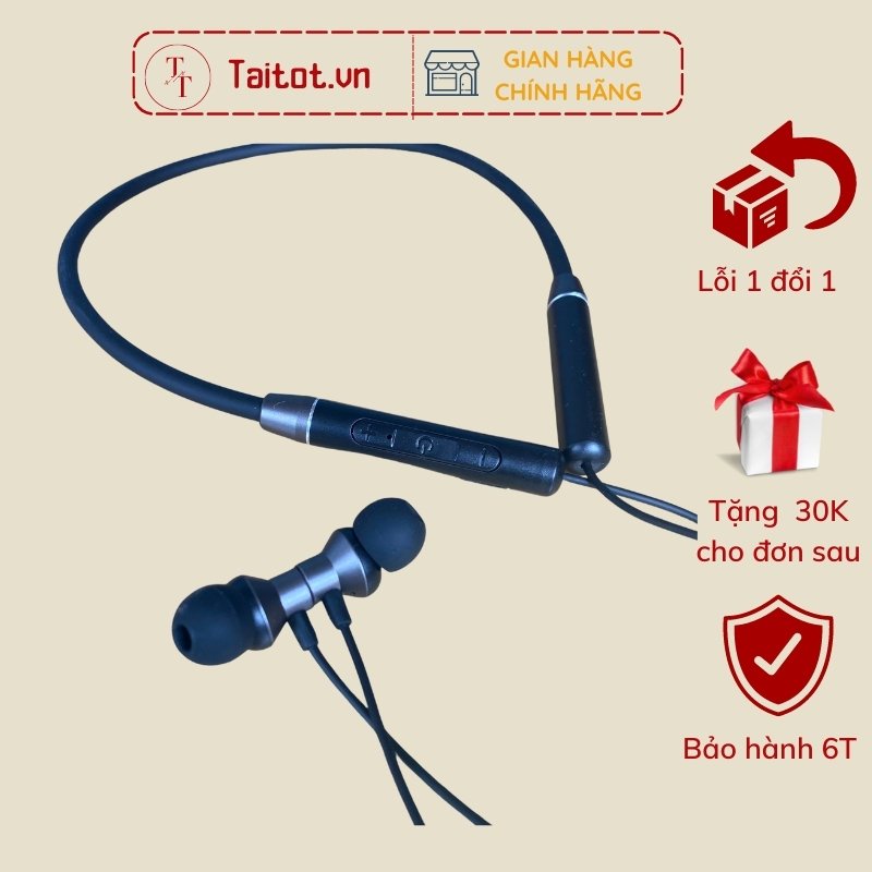 Tai nghe không dây thể thao đeo cổ HE05 kết nỗi bluetooth cho hầu hết điện thoại và laptop  - Taitot