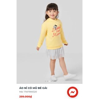 Áo nỉ có mũ bé gái Canifa