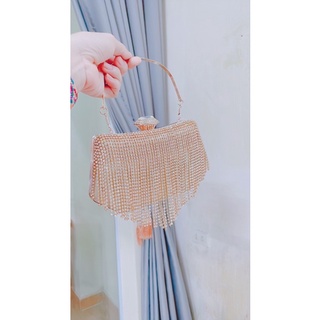 Cốp đi tiệc đính đá siêu sang (Full box kèm dây đeo)
