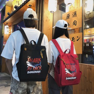 Balo ulzzang thời trang vải Oxford đựng laptop, A4 Cá Mập Shark Attack X73