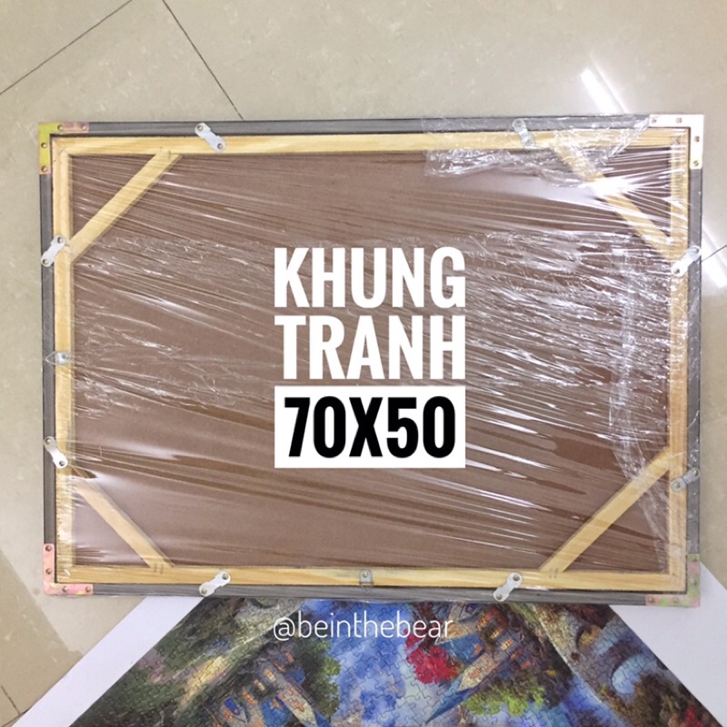 Khung tranh ghép hình 70x50 cm dành riêng cho tranh ghép puzzle quà tặng xếp hình 1000 mảnh chính hãng Toy Town