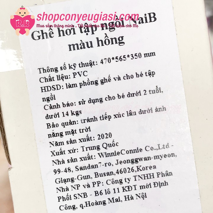 Ghế Hơi Tập Ngồi Cho Bé NaiB