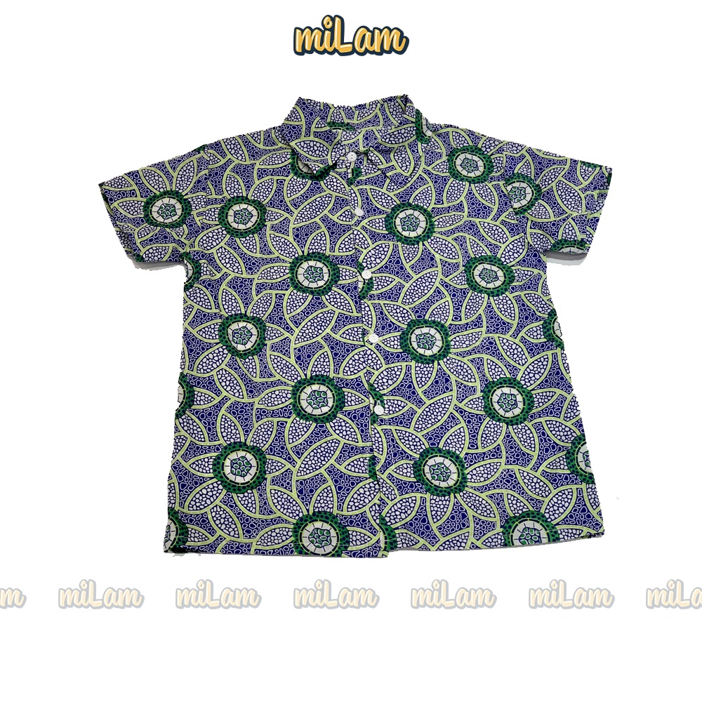 Áo sơ mi hoa lá đi biển cho bé trai MILAM style Hàn Quốc chất thoáng mát cho mùa hè