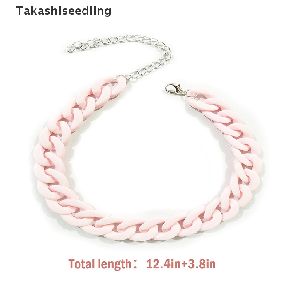 (Takashiseedling) Vòng cổ Choker Acrylic Dày Màu Trắng Cho Nam Và Nữ