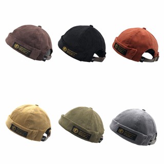 Mũ Beanie Nam Corduroy Có Thể Điều Chỉnh Mũ Không Vành Pháp Vogue Retro Skullcap Thủy Thủ Mũ