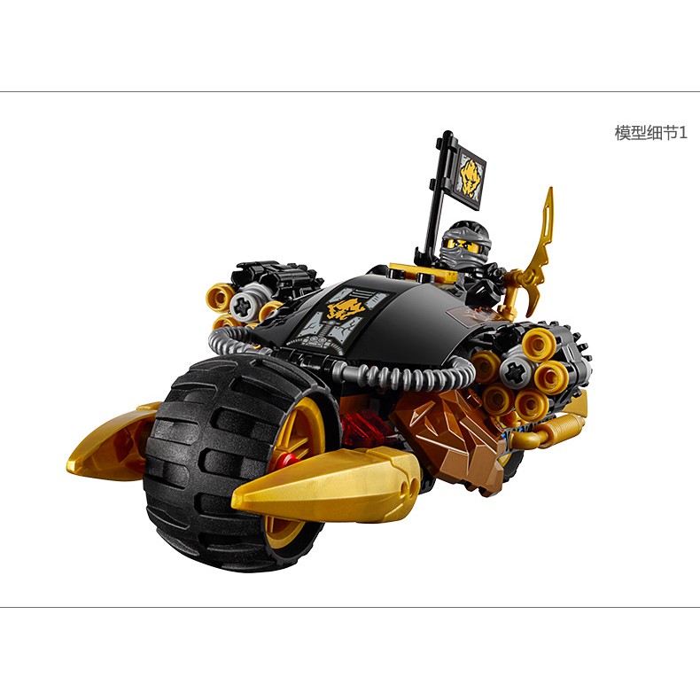 Đồ chơi lắp ráp Non Lego Ninjago Bela 10394 Season Phần 5 Xếp Mô Hình Minifigures Ninja Cole Xe Rồng Ma