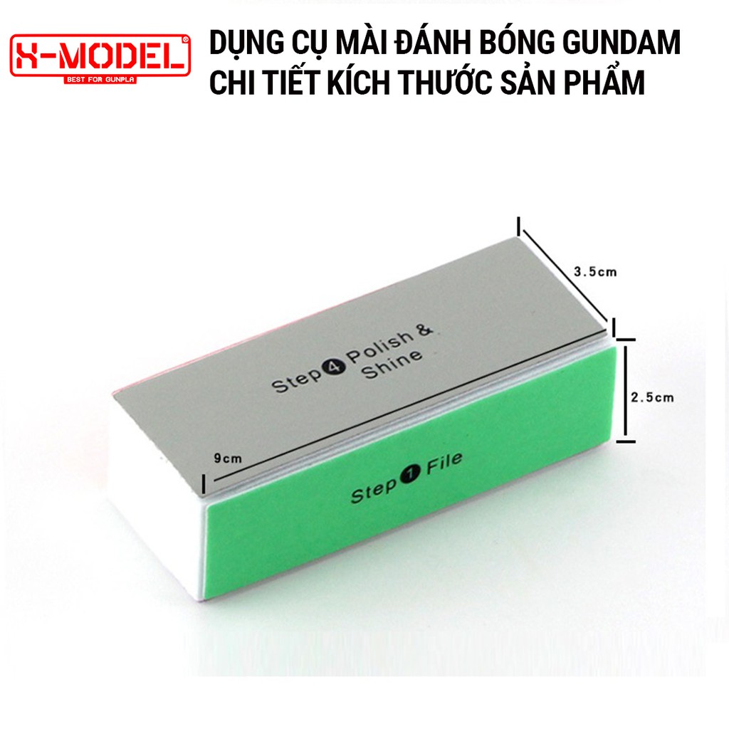 Dùng cụ hỗ trợ mô hình gundam Mài, đánh bóng, chà nhám chuyên dụng mô hinh X- MODEL 4 mặt có màu chất liệu cao cấp XM18