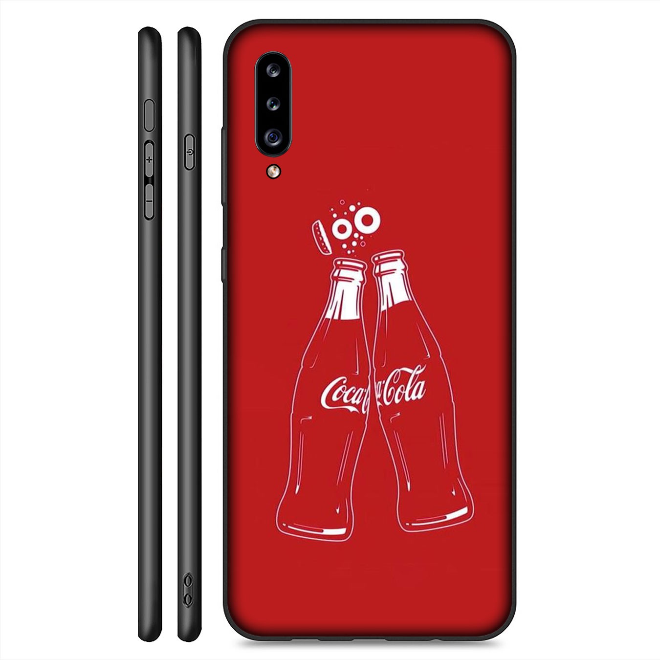 Samsung Galaxy S21 Ultra S8 Plus F62 M62 A2 A32 A52 A72 S21+ S8+ S21Plus Casing Soft Silicone red Coca Cola Coke logo red Phone Case