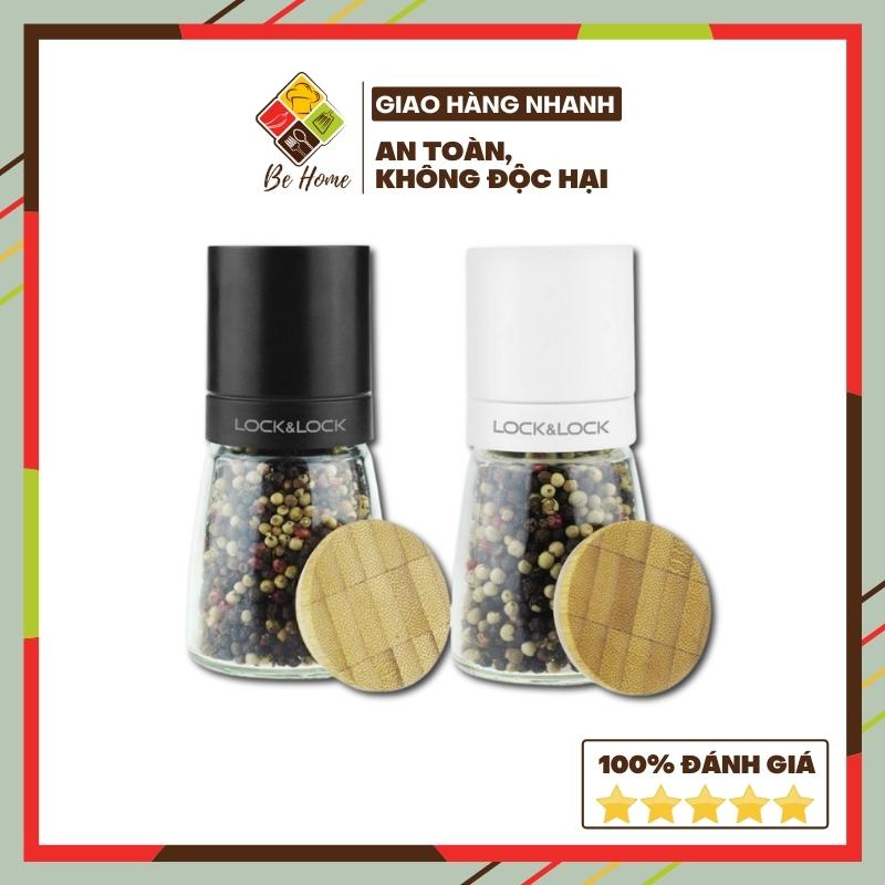 Dụng cụ xay tiêu BEHOMEMALL Lọ xay hạt tiêu cầm tay siêu nhanh bằng thủy tinh đa năng