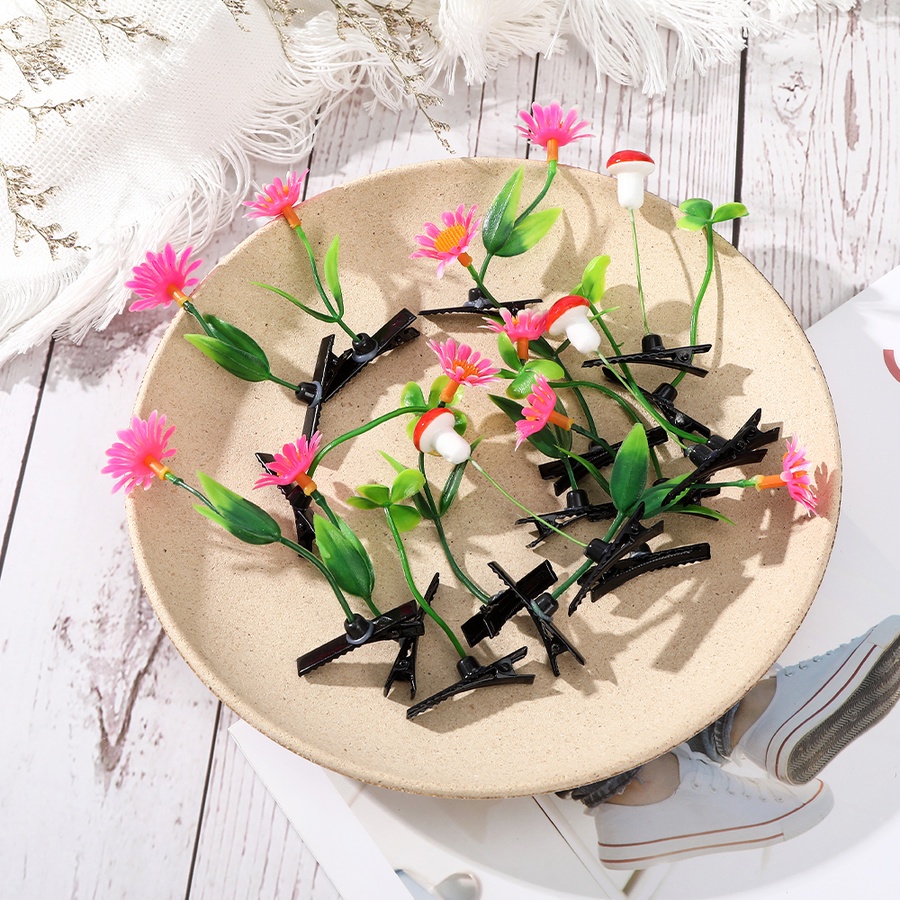 Set 10 kẹp tóc hình cây giả dễ thương xinh xắn cho bé gái